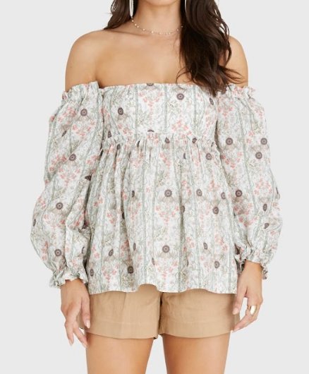 Aqua Blu Kristen Top Amaryllis